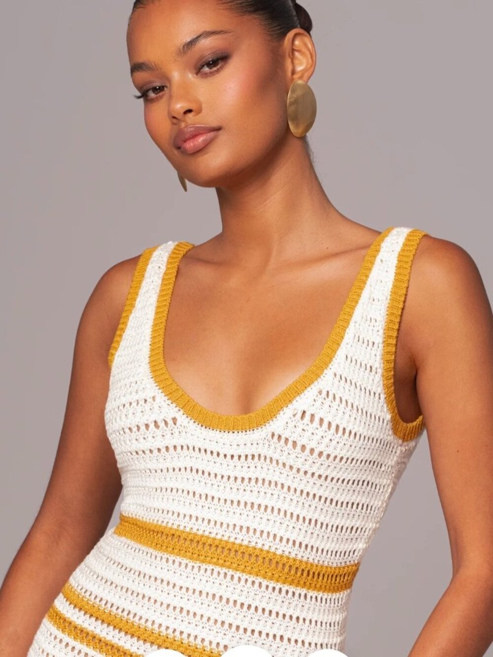 NWT JLUXLABEL Ivory/Yellow Destiny Knit Maxi Dress - Picture 2 of 5